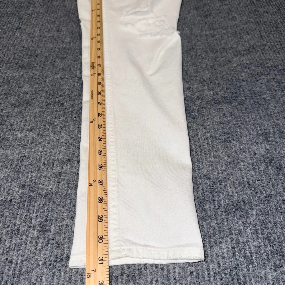 Hudson Zack Skinny Jeans Mens 38 White Distressed Ripped Denim Pants